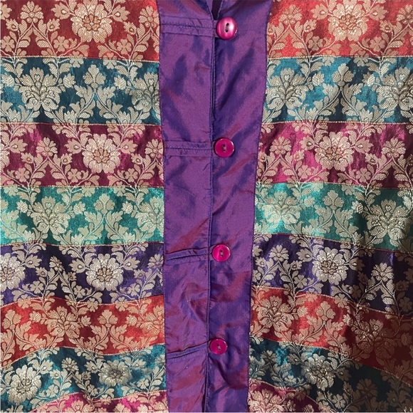 Coldwater Creek Silk Asian-Inspired Floral Design Lightweight Jacket - Picture 2 of 7